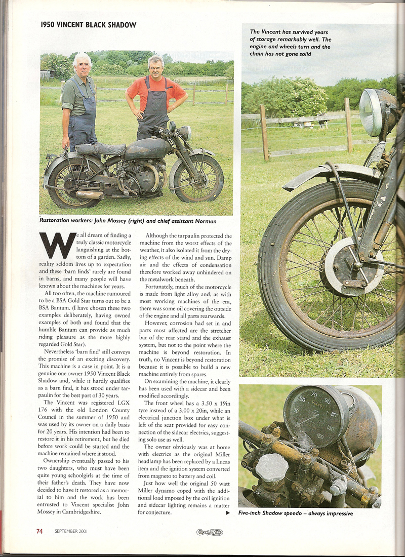 Classic Bike Press Coverage Jmc Egli Jmc Norvin Classic New Build Classic Motorcycle Restoration John Mossey And Jmc Classics
